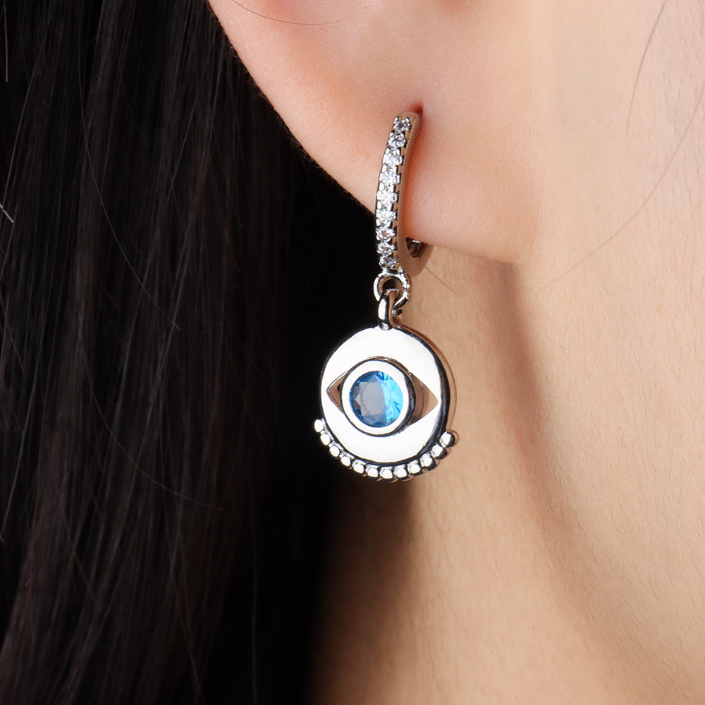 E23m12012 Evil Eye Drop Earrings - OhmoJewelry