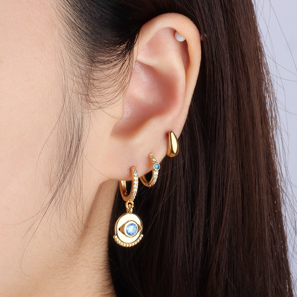 Water Drop Hook Studs - Stainless Steel - Oumo Jewelry