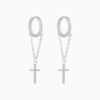 E23m12019 Cross Chain Earrings - OhmoJewelry