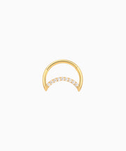 Shining Crescent Clicker Hoop - Stainless Steel - Daith, Septum - Oumo Jewelry