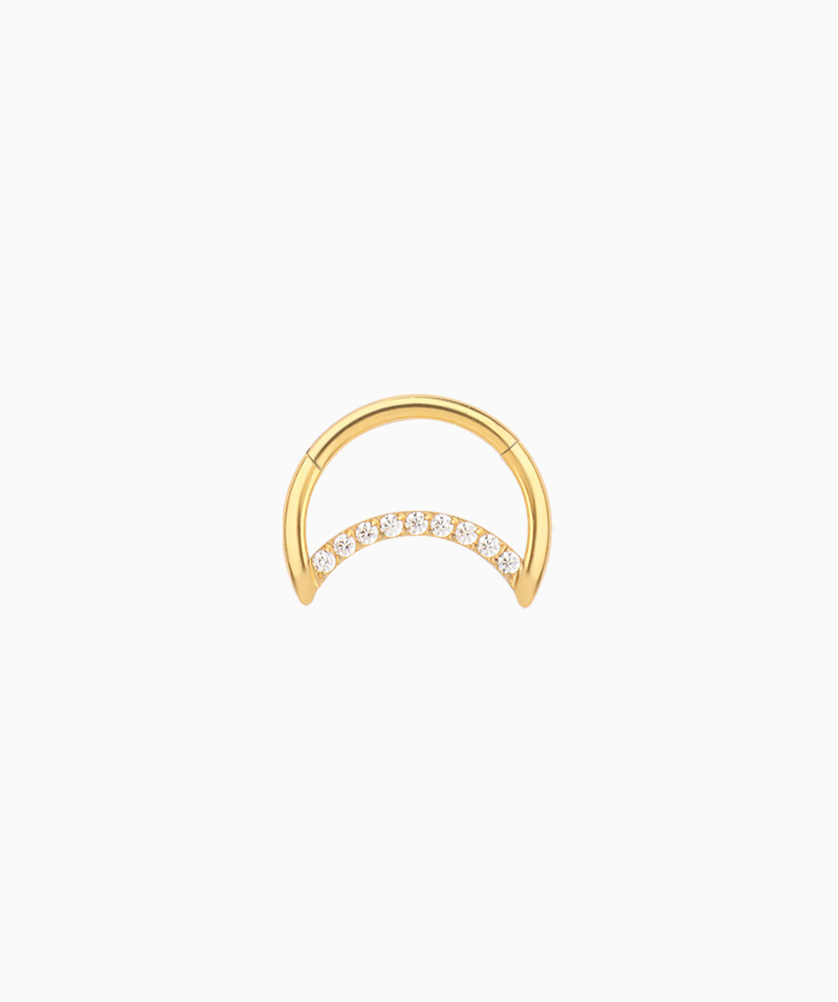 Shining Crescent Clicker Hoop - Stainless Steel - Daith, Septum - Oumo Jewelry