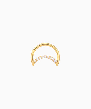 Shining Crescent Clicker Hoop - OumoJewelry