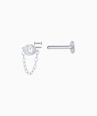 Sparkling Gemstone Chain Flatback Stud - OumoJewelry