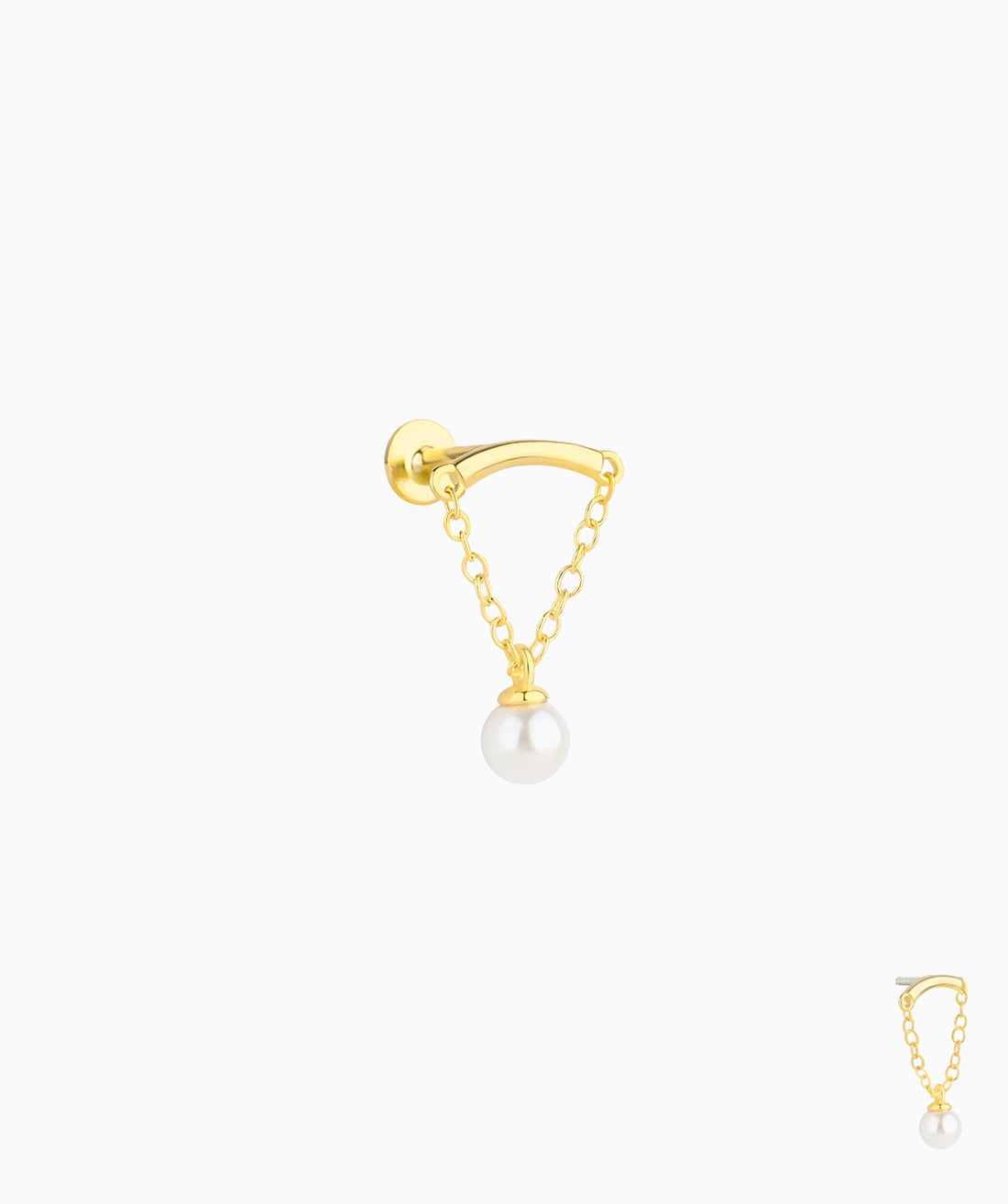 Pearl Chain Hidden Helix Stud