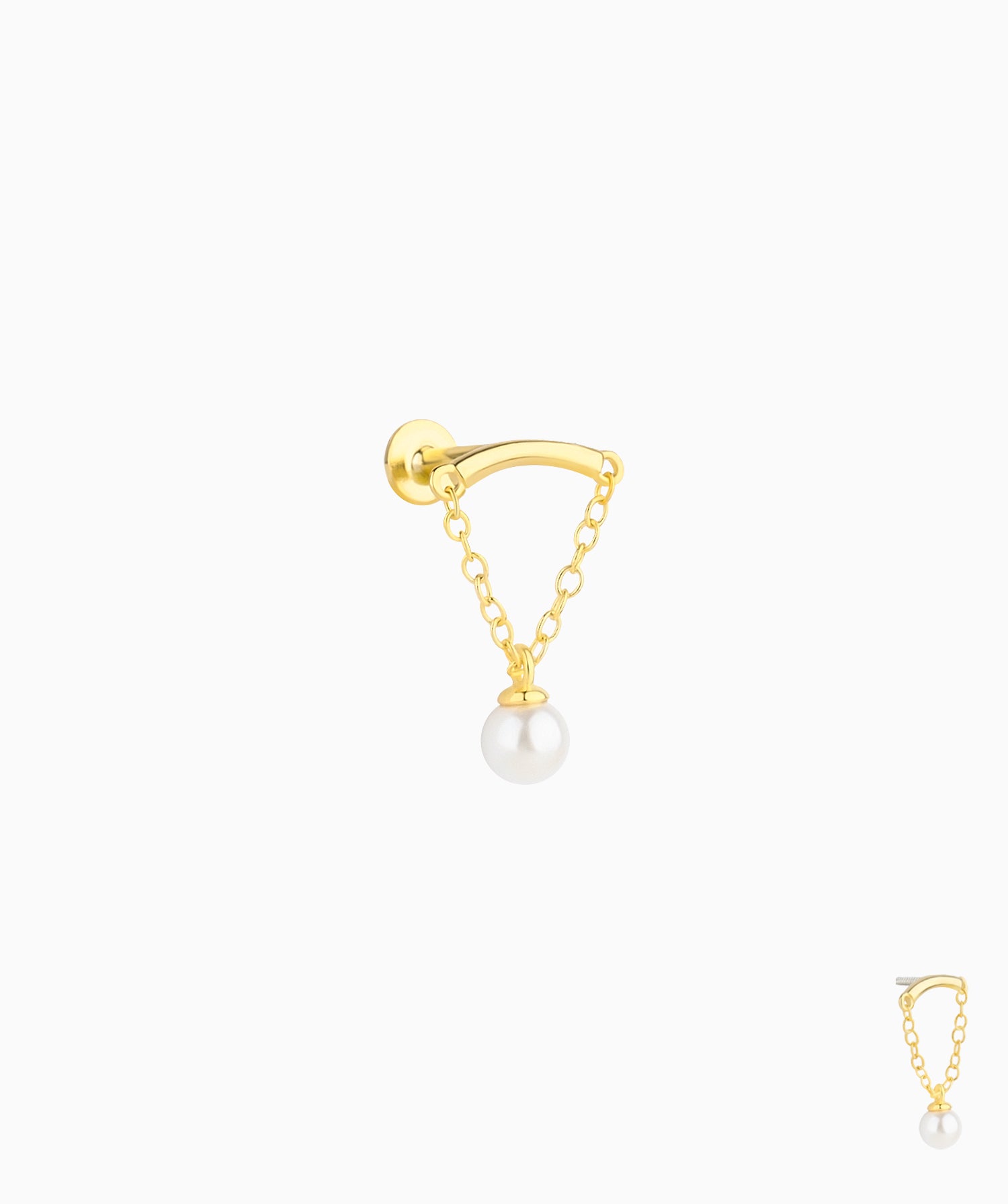 Pearl Chain Hidden Helix Stud