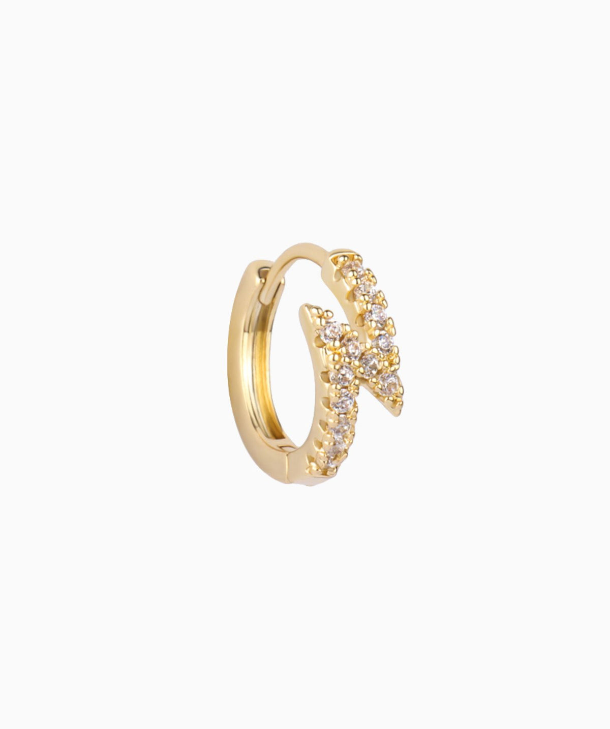Letter N Hoop - Brass - Lobe - Oumo Jewelry