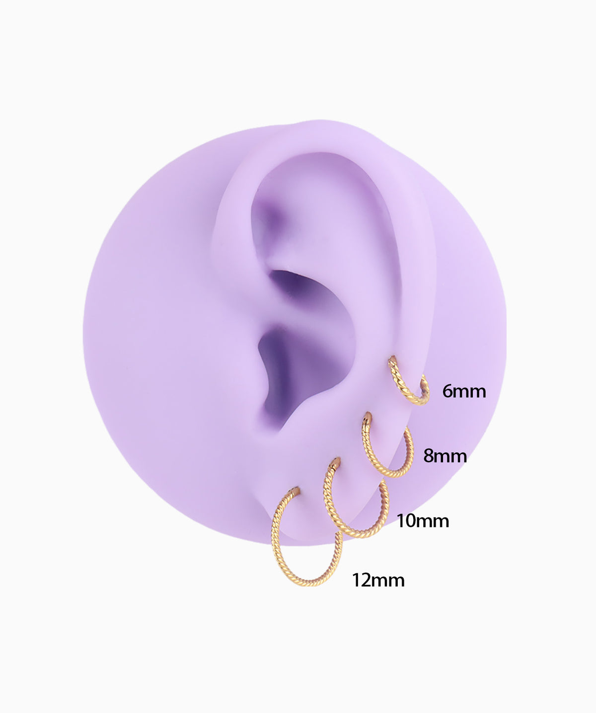Twist Clicker Hoop - Stainless Steel - Upper Lobe, Helix, Daith - Oumo Jewelry