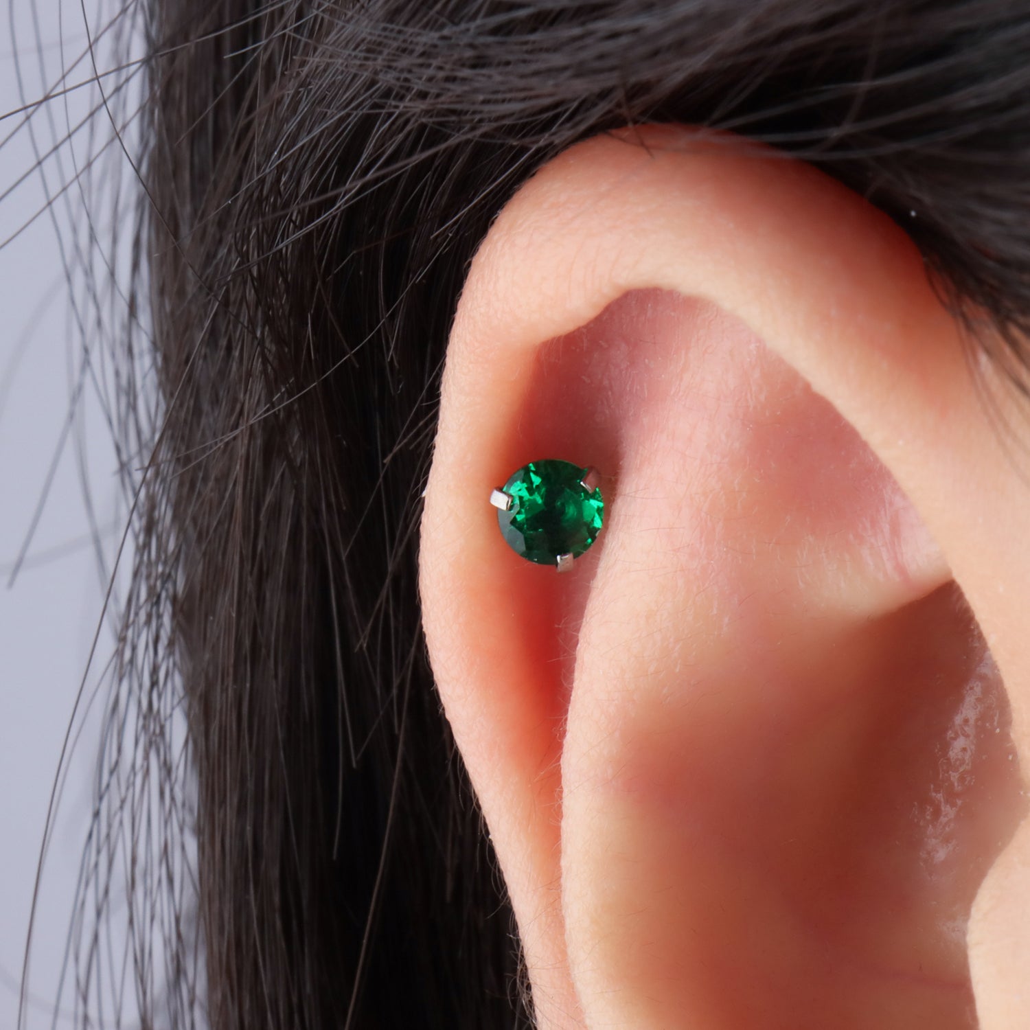 Green Gem Stud - OhmoJewelry