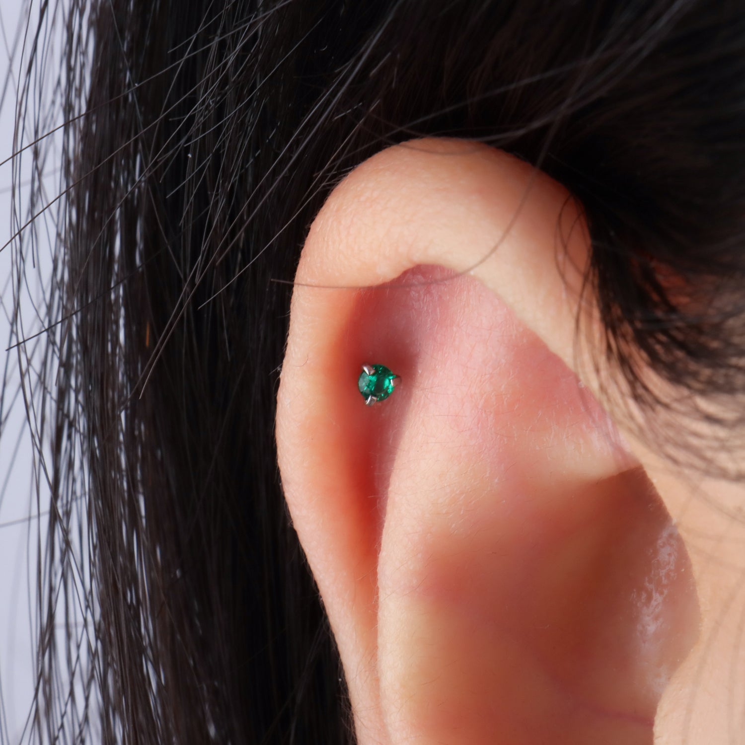 Green Gem Stud - OhmoJewelry