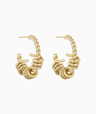Twist Huggie Hoop - OumoJewelry