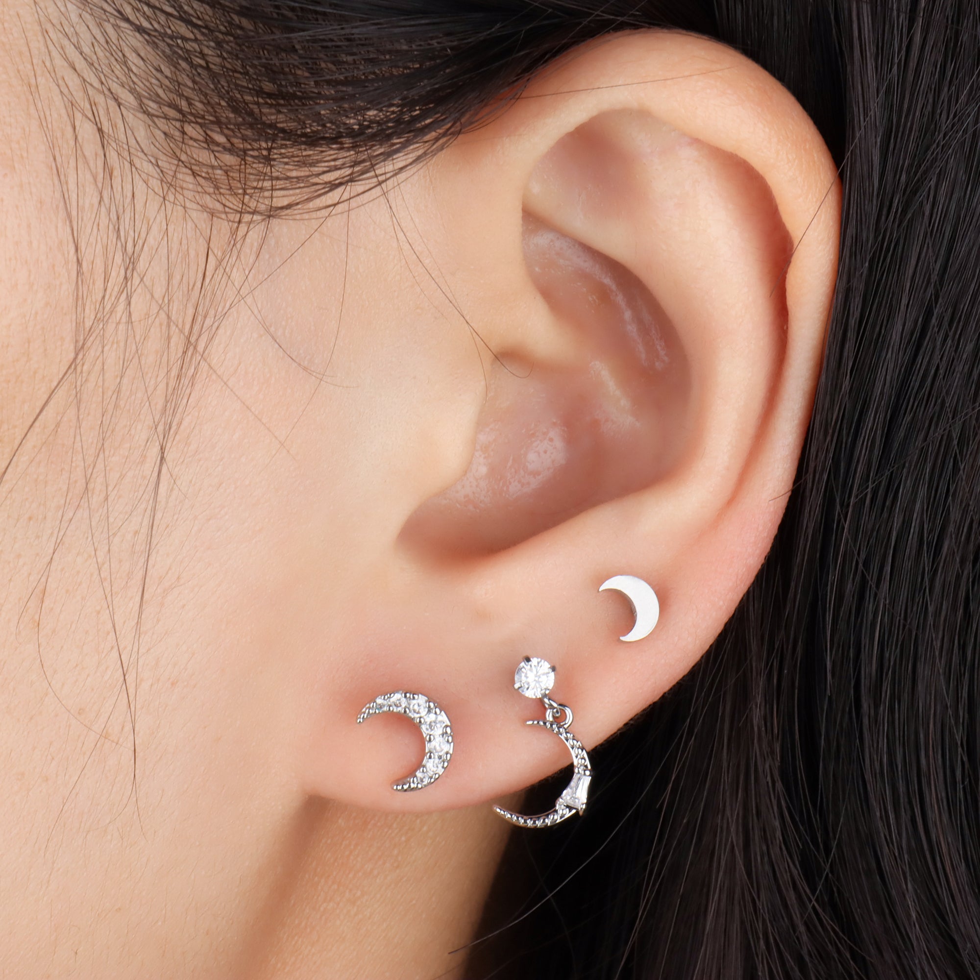 Shiny Crescent Drop Earring - OhmoJewelry