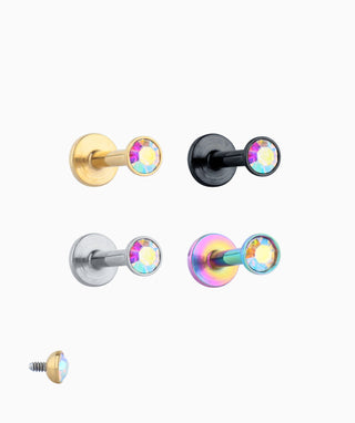 Colored Gem Basic Flatback Stud - OumoJewelry