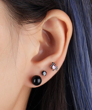 Basic Black Gemstone Stud - OumoJewelry