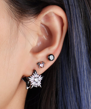 Basic Black Gemstone Stud - OumoJewelry
