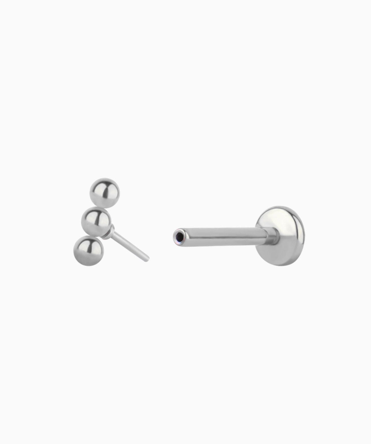 Basic Threadless Flatback Stud - Stainless Steel - Helix, Upper Lobe, Conch - Oumo Jewelry