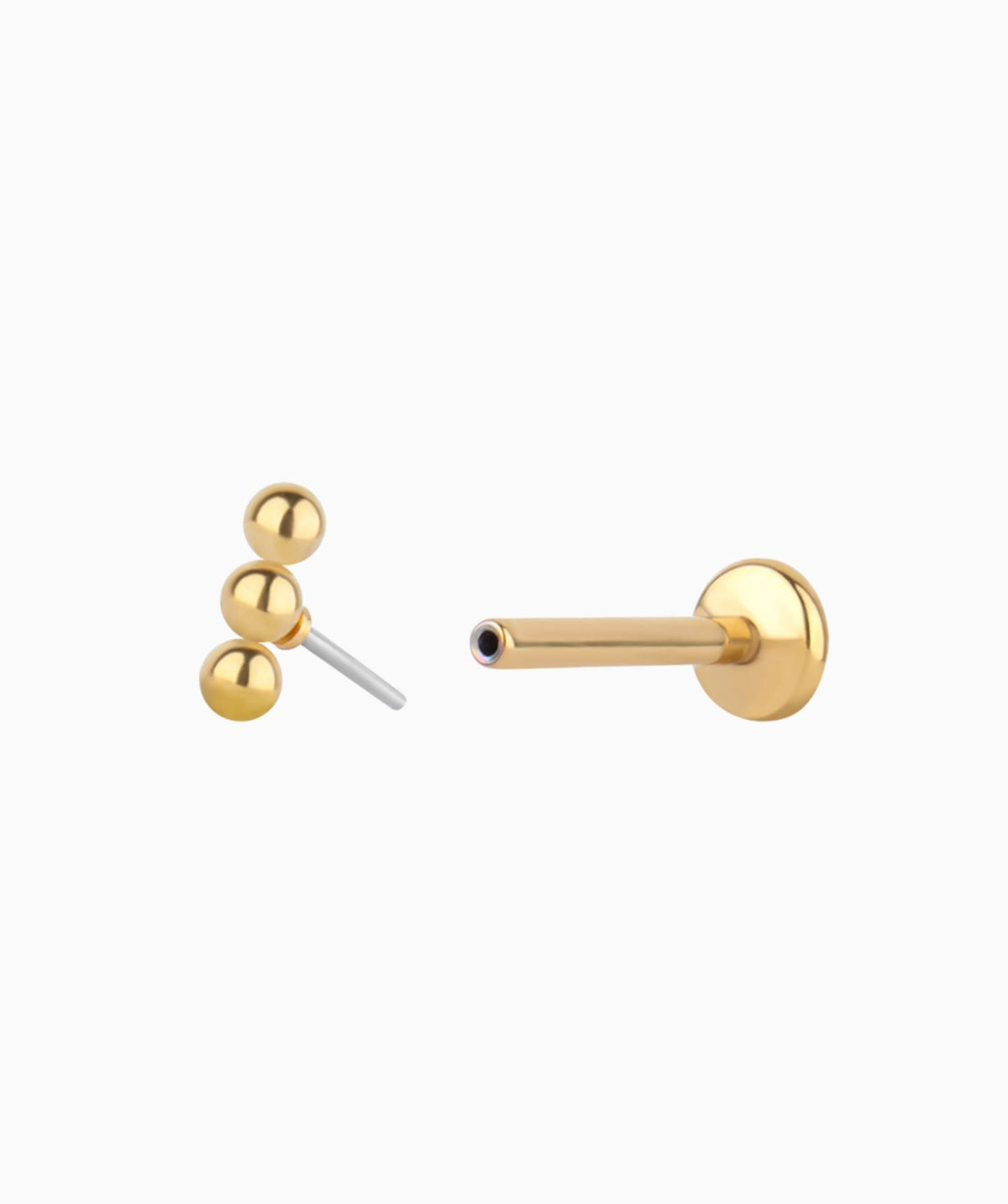 Basic Threadless Flatback Stud - Stainless Steel - Helix, Upper Lobe, Conch - Oumo Jewelry
