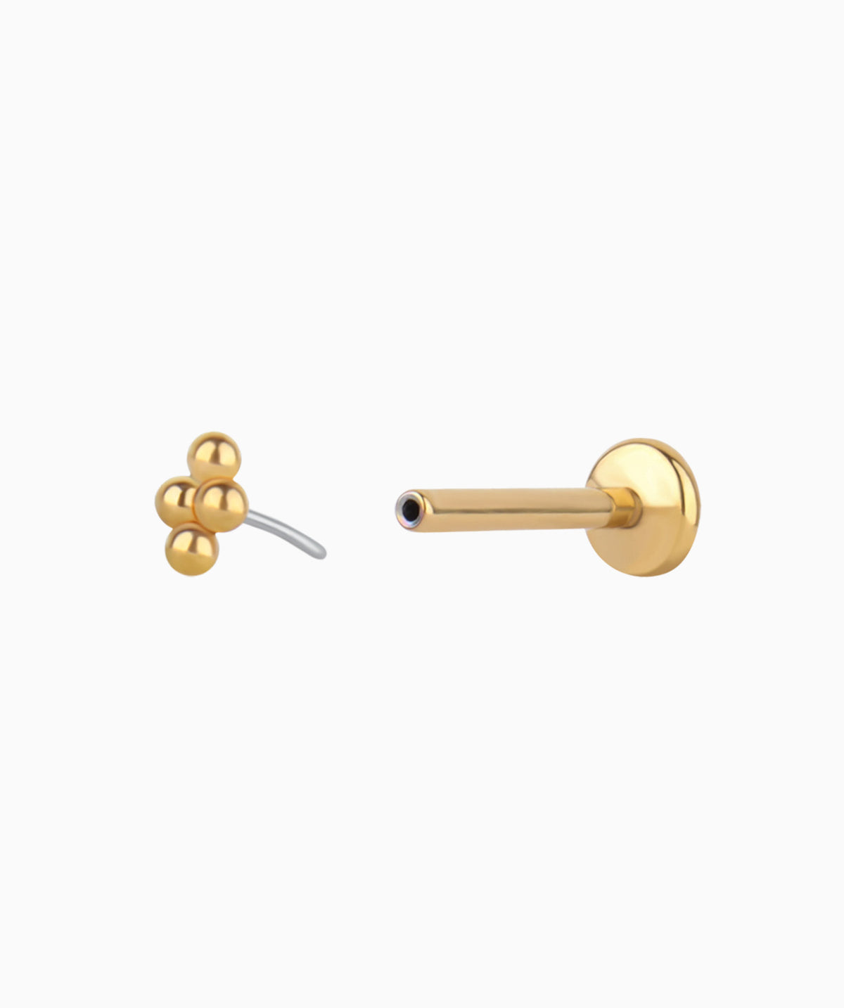 Basic Flatback Stud - Stainless Steel - Helix, Forward Helix, Upper Lobe - Oumo Jewelry