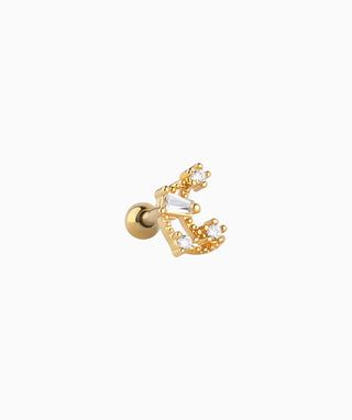 Glittery Hollow Crescent Stud - OumoJewelry