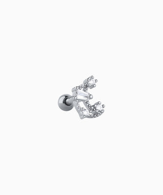 Glittery Hollow Crescent Stud - OumoJewelry