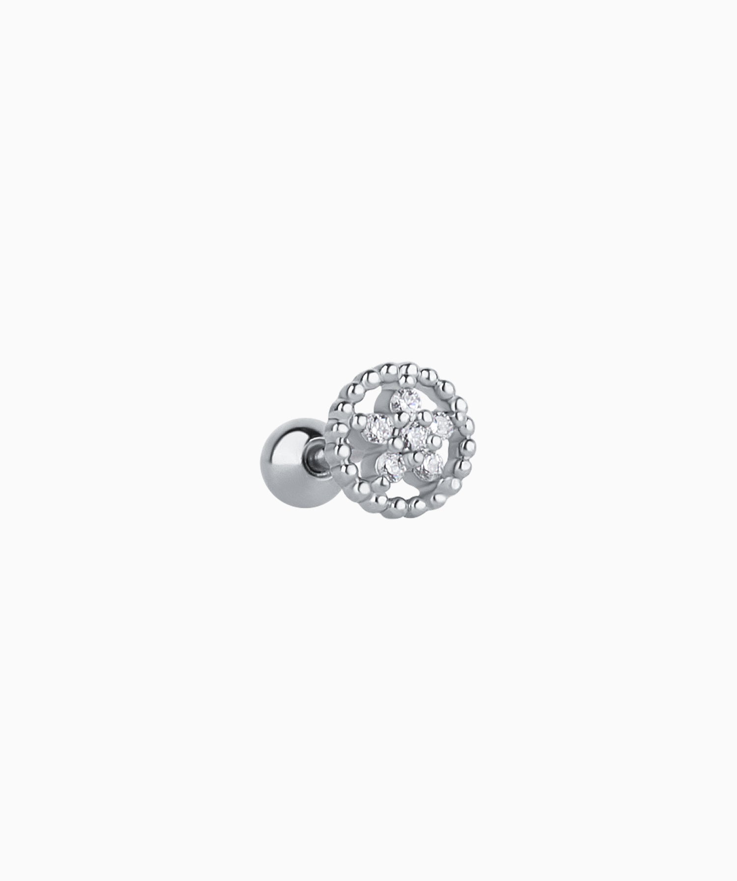 Hollow Circle Flower Stud