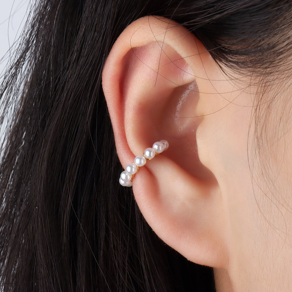 Pearl Ear Cuff - Brass - Oumo Jewelry