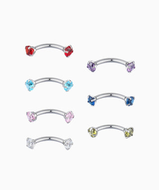 Charm Gem Curved Barbell - OumoJewelry