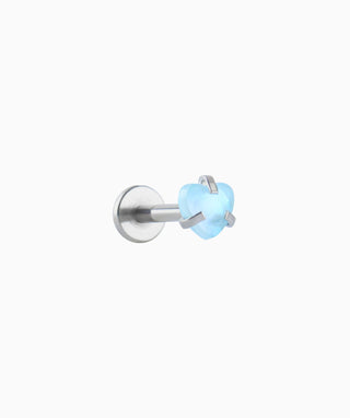 Colorful Gem Heart Flatback Stud - OumoJewelry