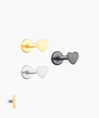 Heart Flatback Stud - OumoJewelry
