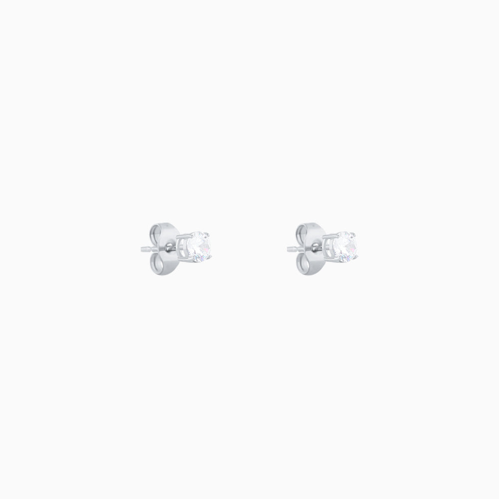 Basic Round Gemstone Studs - Stainless Steel - Oumo Jewelry