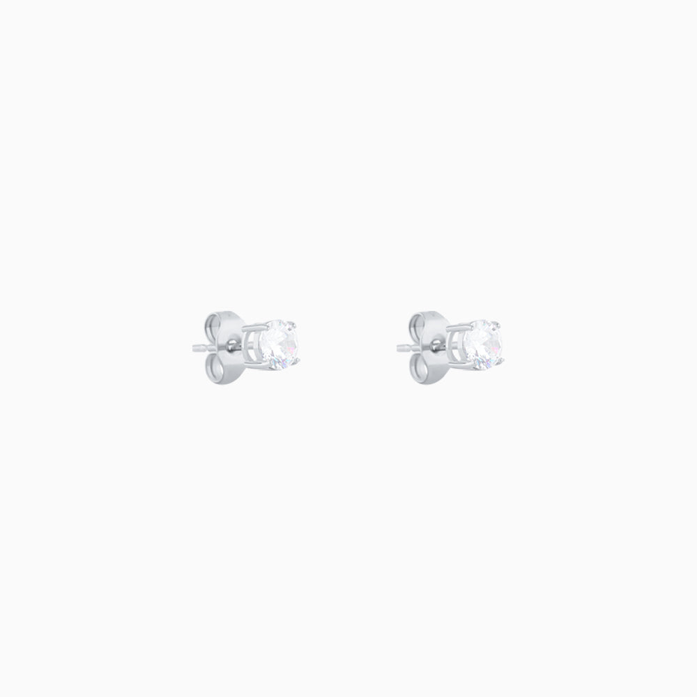 Basic Round Gemstone Studs - Stainless Steel - Oumo Jewelry