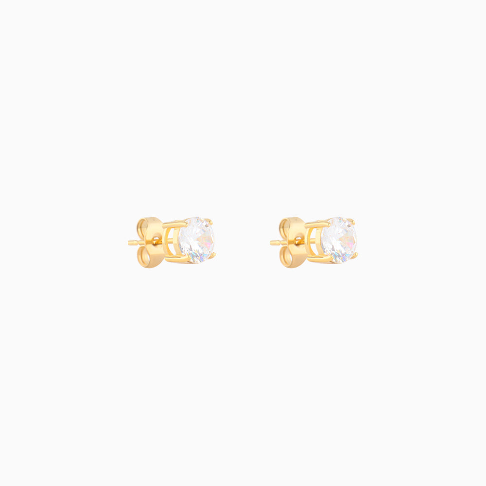 Basic Round Gemstone Studs - Stainless Steel - Oumo Jewelry