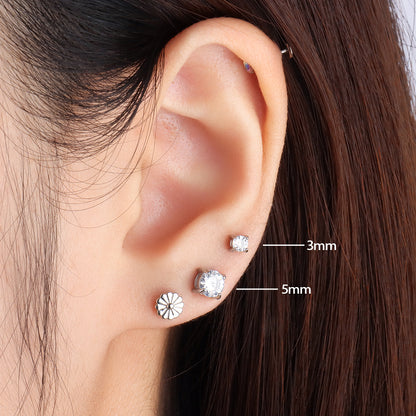 E2401001 Basic Round Gemstone Studs - OhmoJewelry