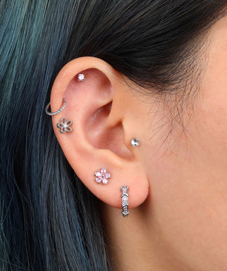 🌸Pink Flower Stud - OumoJewelry