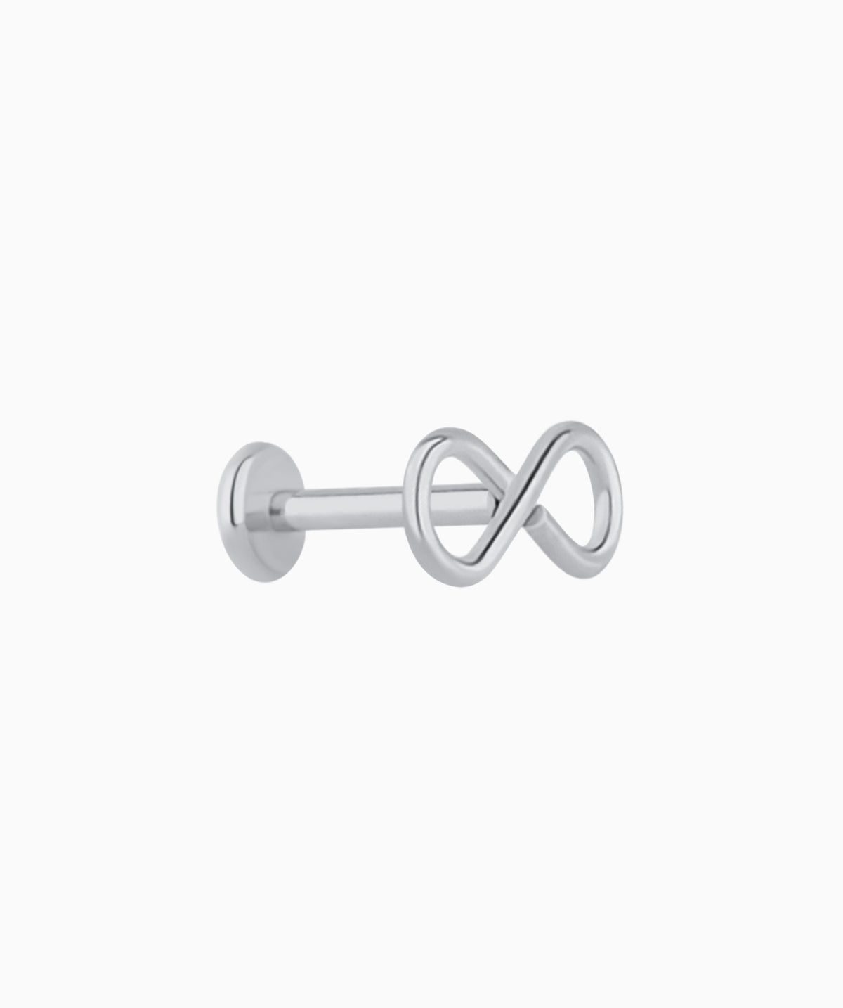 Infinite Flatback Stud - Stainless Steel - Helix, Upper Lobe, Flat - Oumo Jewelry