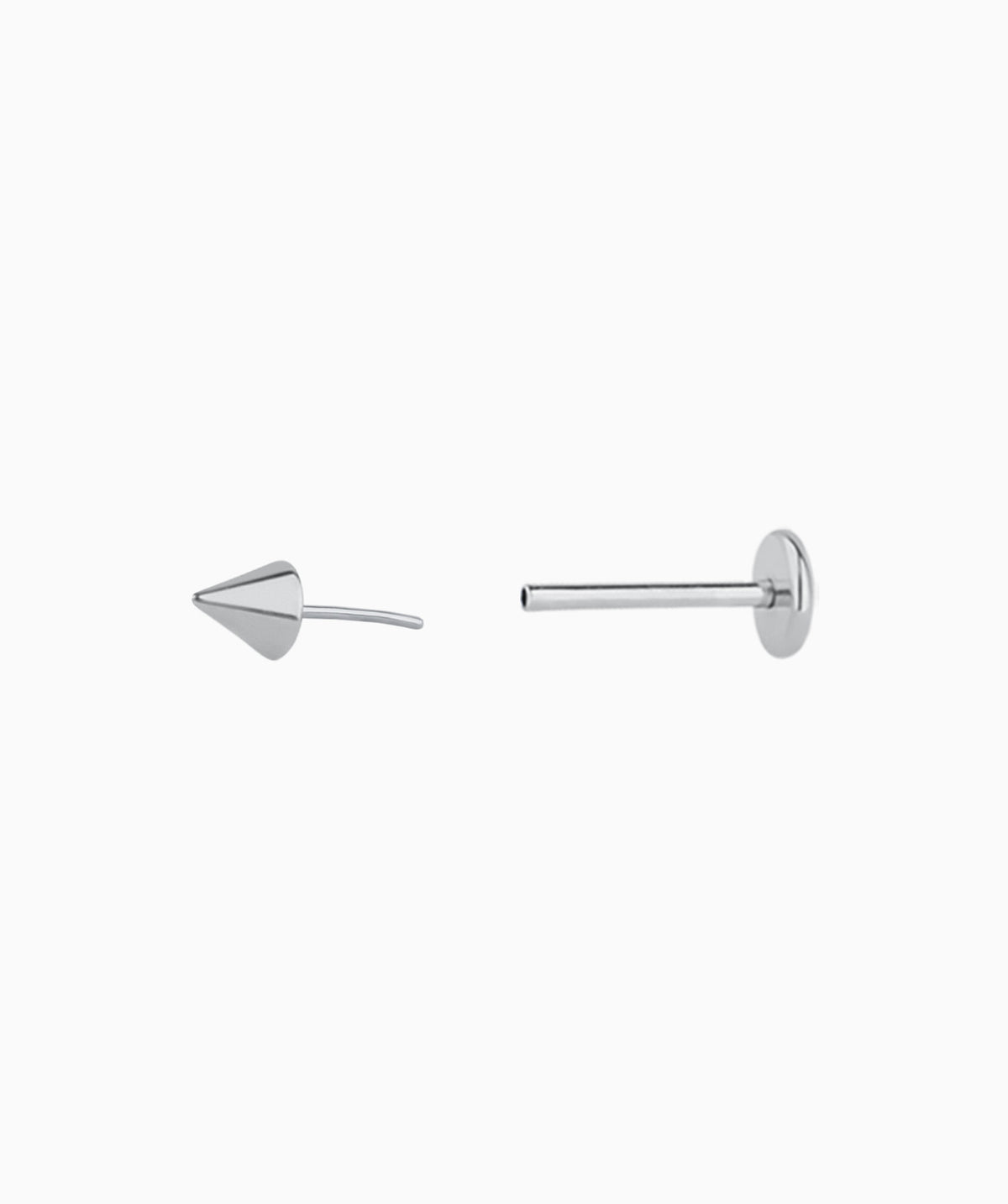 Cone Flatback Stud - Stainless Steel - Helix, Forward Helix, Upper Lobe - Oumo Jewelry