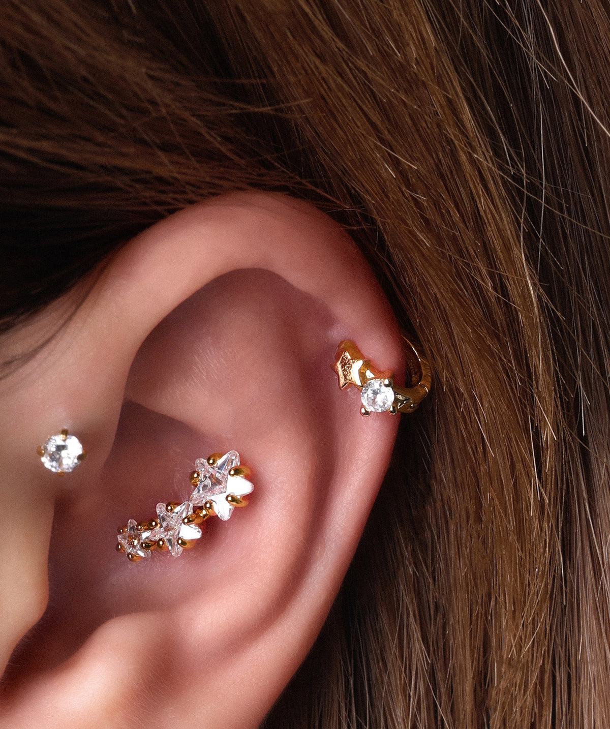 Petite Star Helix Hoop - Stainless Steel - Helix - Oumo Jewelry