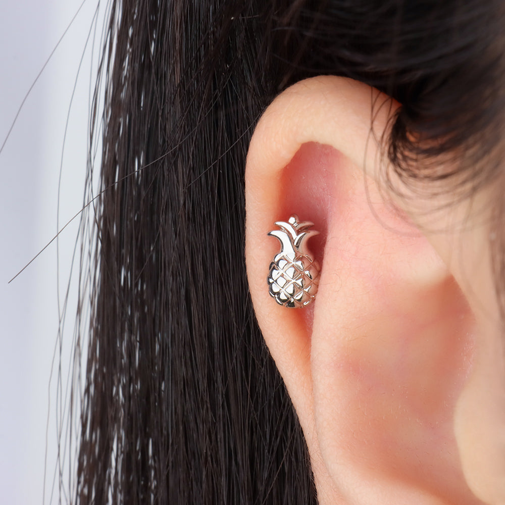 Pineapple Stud - Stainless Steel - Upper Lobe, Helix - Oumo Jewelry