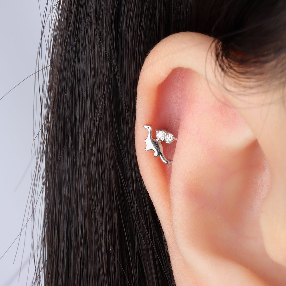 Cute Little Pterosaur Stud - Stainless Steel - Upper Lobe, Helix - Oumo Jewelry