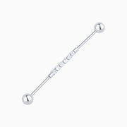Gemstones Industrial Barbell - Stainless Steel - Industrial - Oumo Jewelry