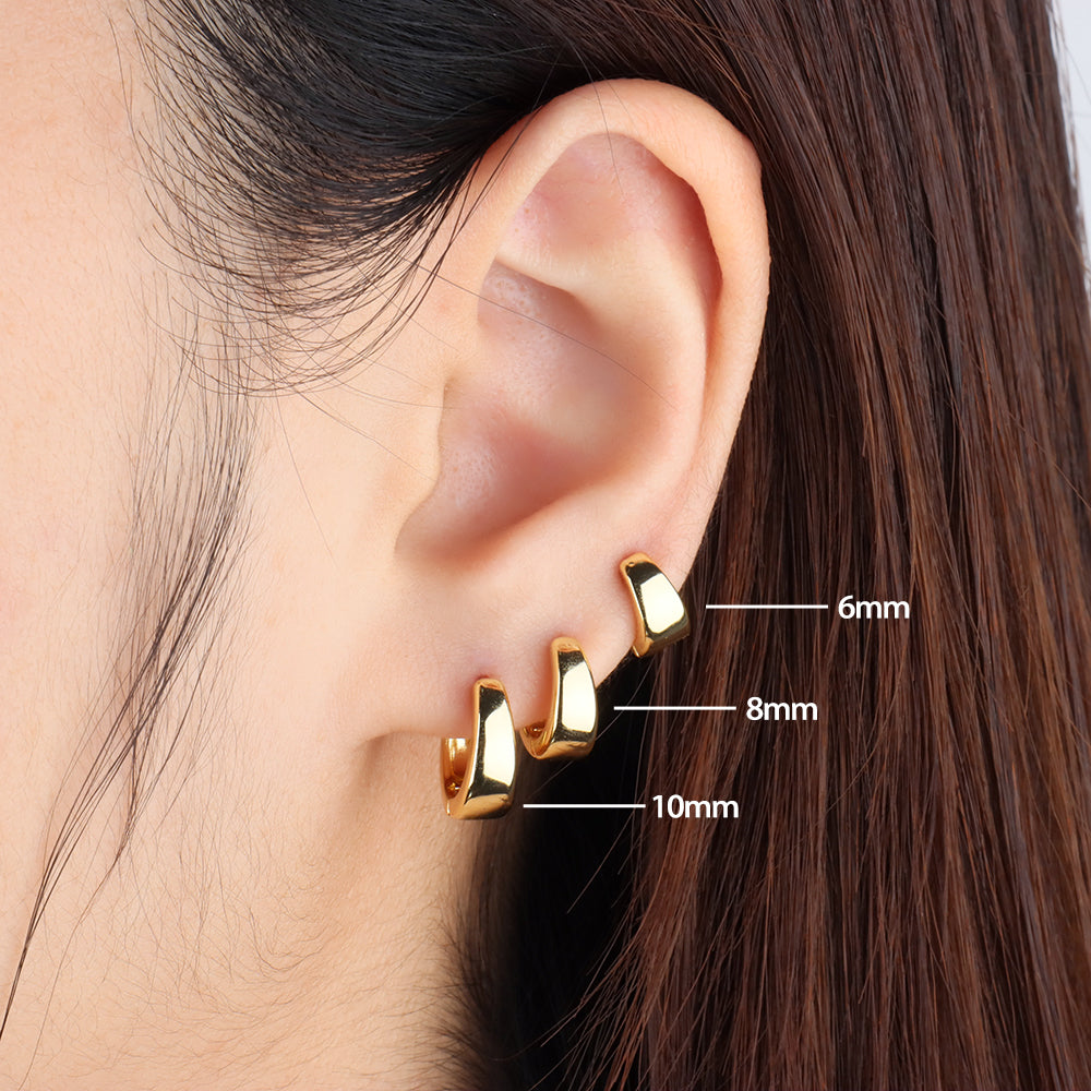 Chunky Hoop - Brass - Lobe, Upper Lobe, Helix - Oumo Jewelry
