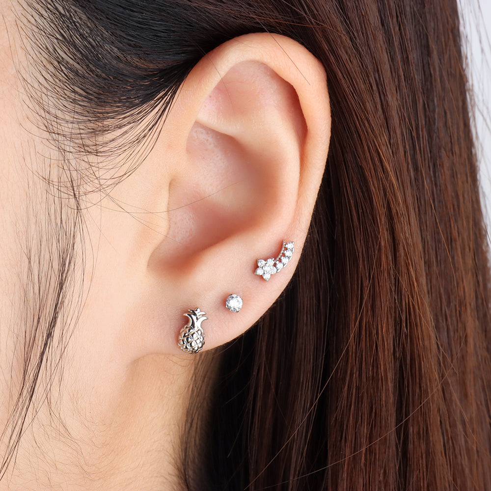 Pineapple Stud - Stainless Steel - Upper Lobe, Helix - Oumo Jewelry