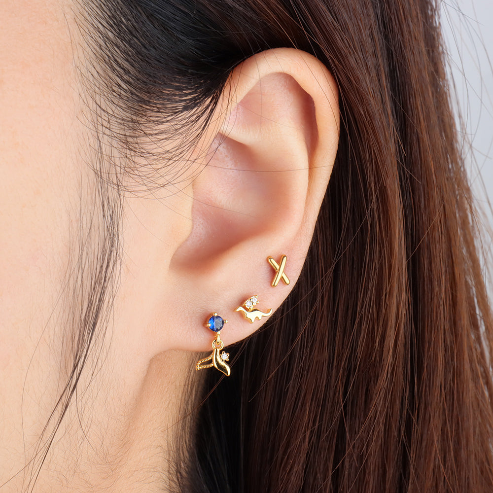 Cute Little Pterosaur Stud - Stainless Steel - Upper Lobe, Helix - Oumo Jewelry