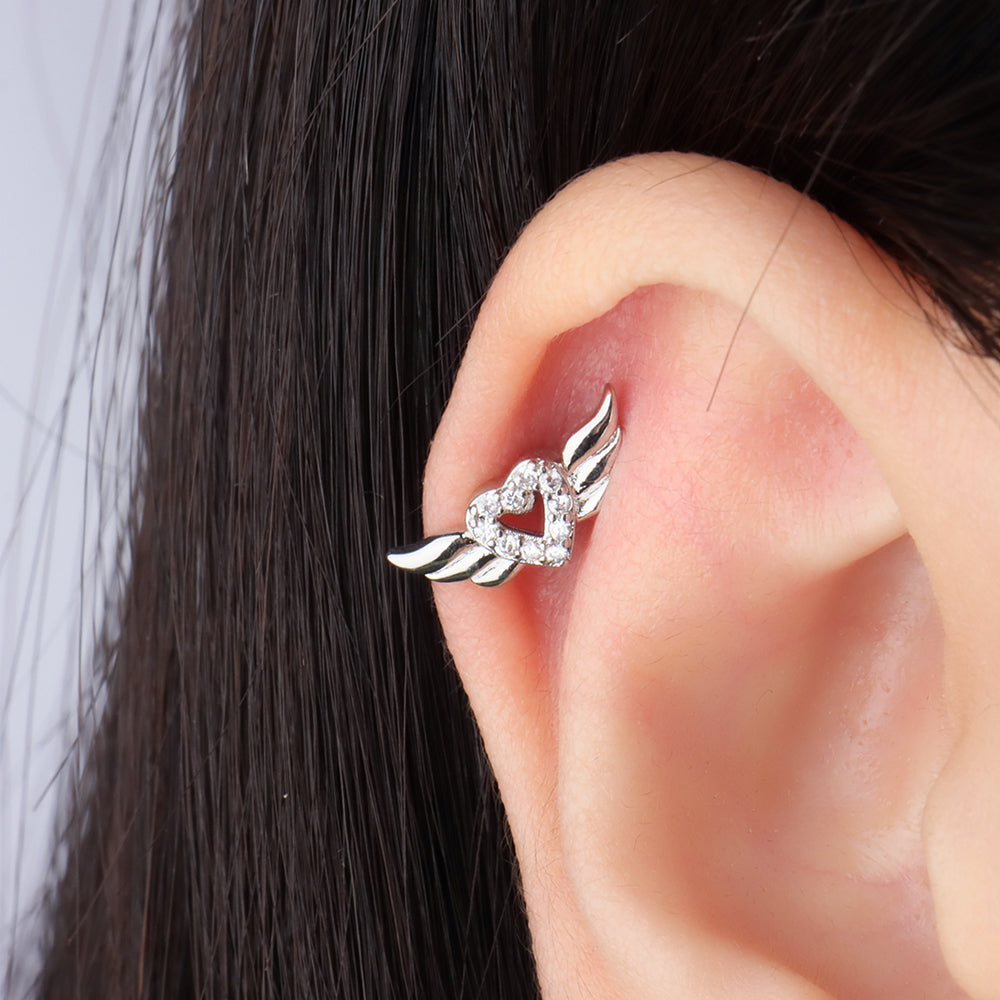 Heart Wing Stud - OhmoJewelry