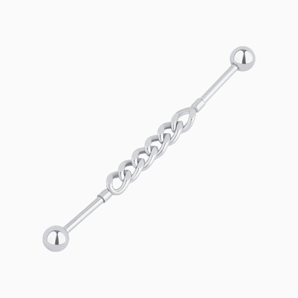 Chain Industrial Barbell - OhmoJewelry