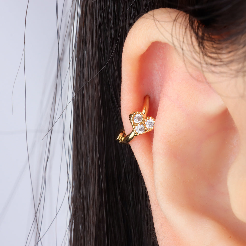 Love Helix Hoop - Brass - Upper Lobe, Helix - Oumo Jewelry