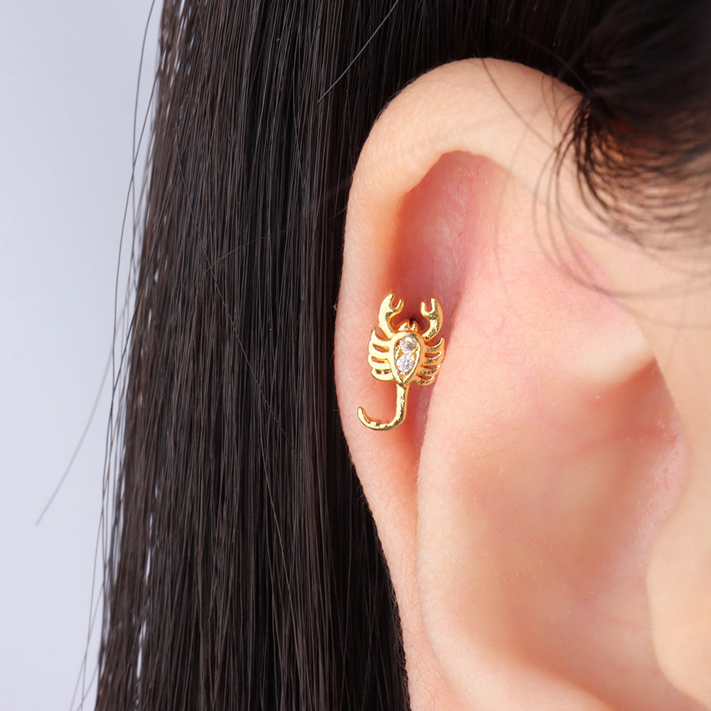 Cute Scorpion Stud - Stainless Steel - Upper Lobe, Helix - Oumo Jewelry