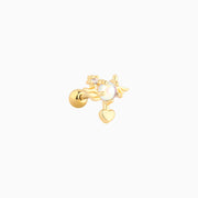 Angel Heart stud - Stainless Steel - Upper Lobe, Helix - Oumo Jewelry