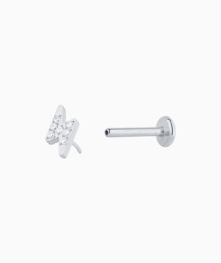 ⚡Titanium Lightning Flatback stud - OumoJewelry