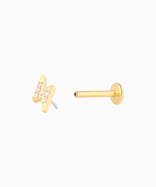 ⚡Titanium Lightning Flatback stud - OumoJewelry