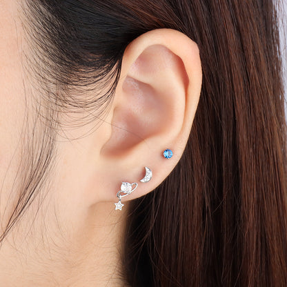 Titanium Moon Stud - OhmoJewelry